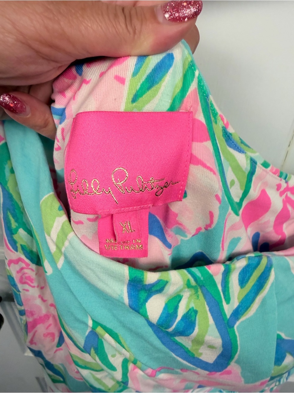 Lilly Pulitzer Tropical Print Maxi Dress in Mint, Pink & Blue - Picture 3 of 3